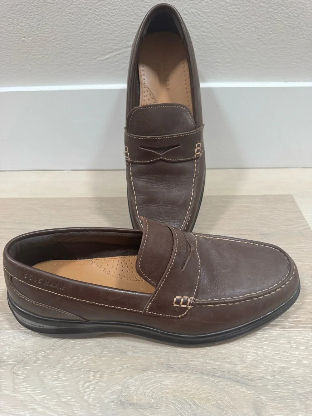 Cole Haan Brown Leather Penny Loafers